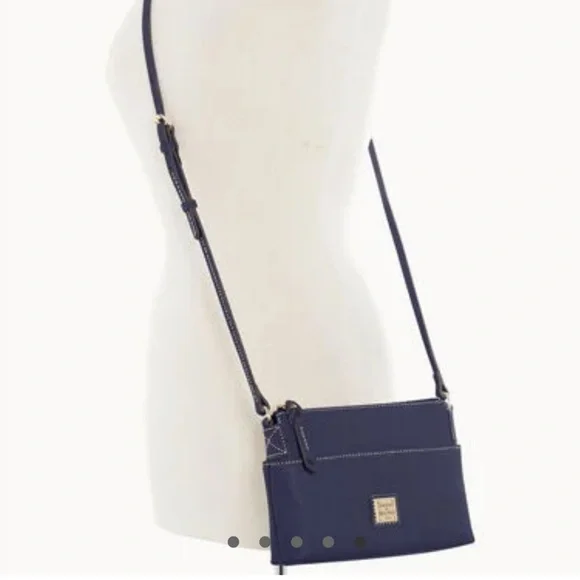 Dooney & Bourke Blue Crossbody Bag with Gold Accents - Picture 4 of 4